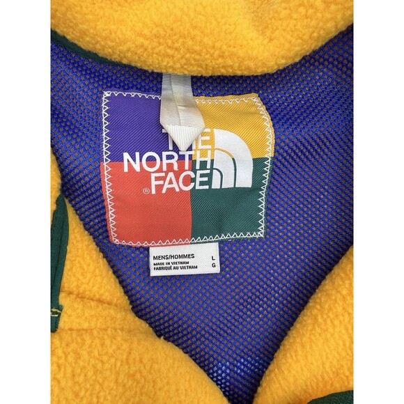 NWT Mens The North Face COLOR BLOCK Full Zip‎ Soft Fleece Jacket RARE - Gold - Picture 2 of 6